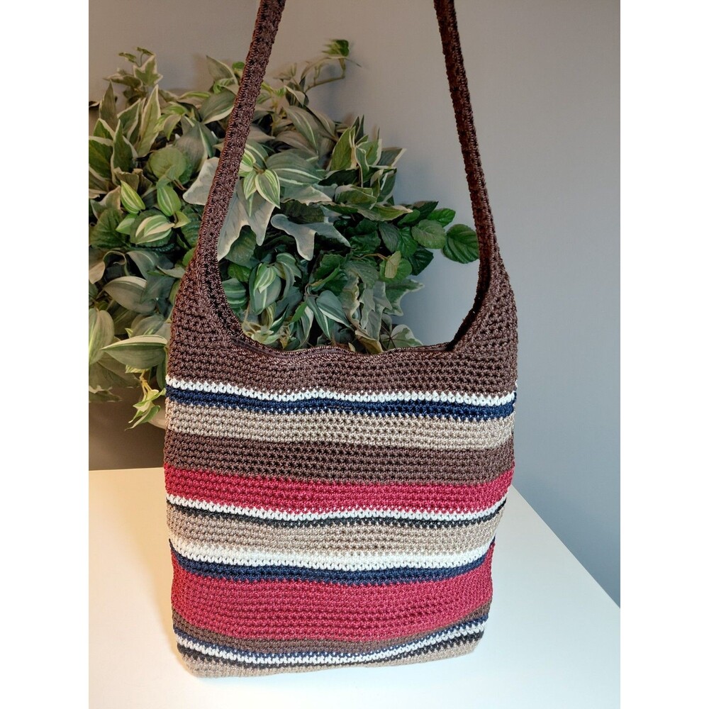 The Sak Striped Crochet Handbag Excellent!